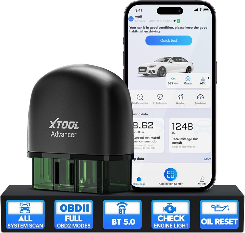 XTOOL Advancer AD20 Pro Wireless OBD2 Scanner Diagnostic Tool, Car Code Reader for iPhone & Android, All System Scan Tool with Free Updates - Check Engine, Oil Reset, Performance Test, Battery Test - Image 1